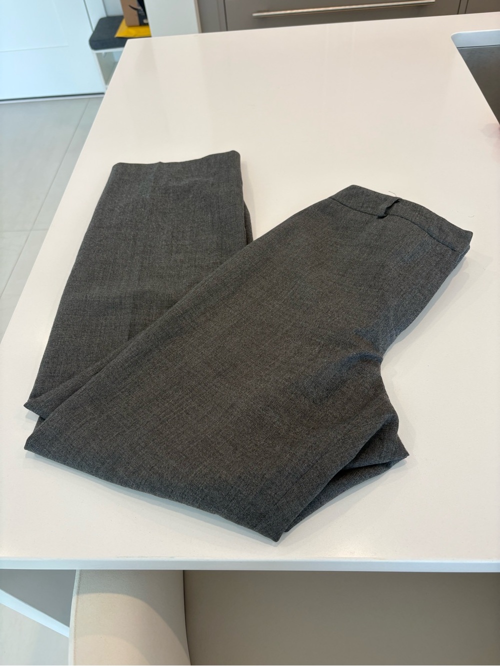 Talbots 96% Wool Gray Lined Dress Pants Trousers size 4 Petite